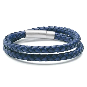 Lucleon Collins | Bracelet à Double Tour En Cuir Bleu Marine 6 Mm 10