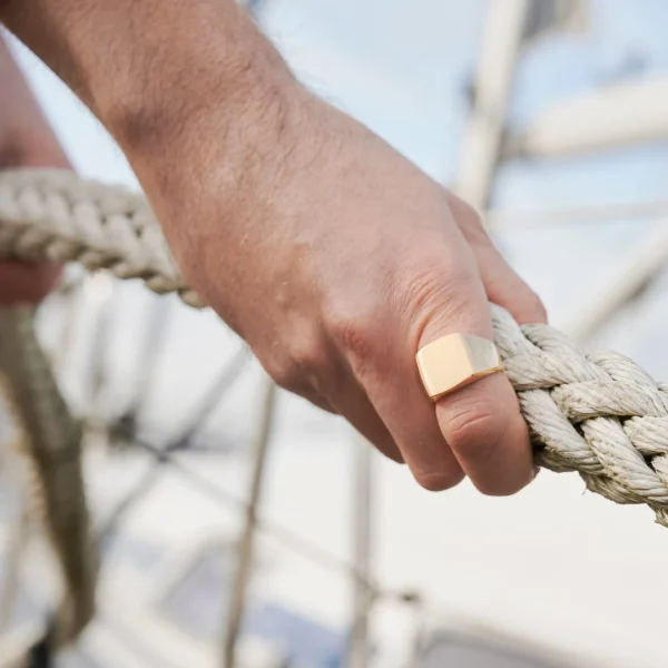 Lucleon Bague Leigh Gravel En Acier Doré 5