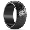 Seizmont Tigris | Bague Noire à Motif Pneumatique – 10 Mm 11