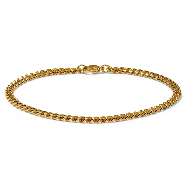 Lucleon Bracelet Chaîne à Mailles Dorées – 4 Mm 1
