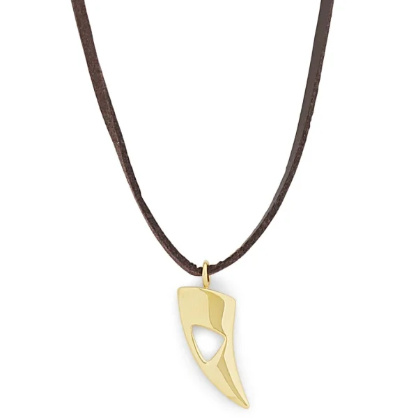 Lucleon Collier En Cuir à Pendentif Doré La Coupure 1