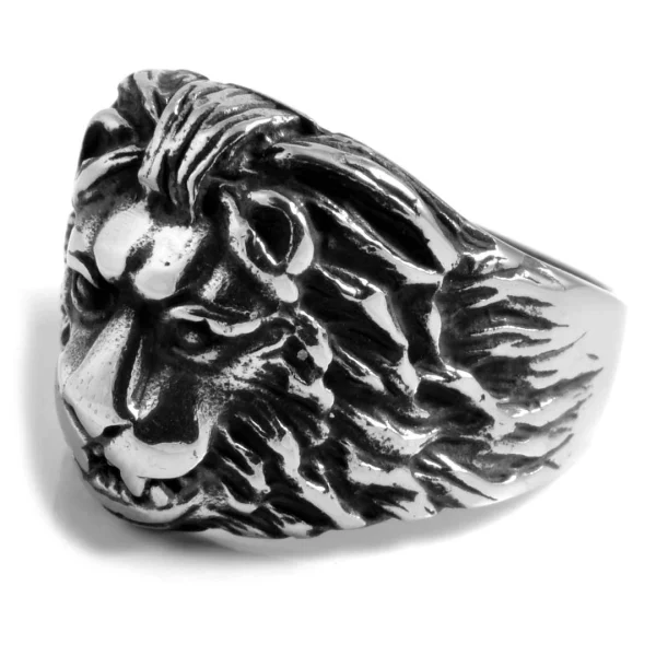 Fort Tempus Bague Chevalière En Acier Détail Lion 1