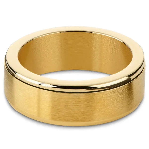 Seizmont Enthumema | Anneau Anti-stress En Acier Brossé Couleur Or – 8 Mm 3