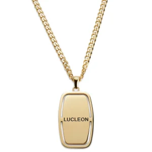 Lucleon Collier à Plaque Militaire Dorée Icarus Gael 18