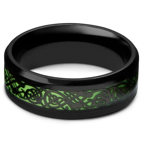Fort Tempus Bague Phosphorescente à Motif De Dragon Celtique 4
