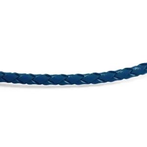 Collin Rowe Collier En Cuir Bleu Tissé 3mm 10