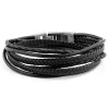 Lucleon Bracelet Roy En Cuir Noir Et Fermoir Couleur Métal 14