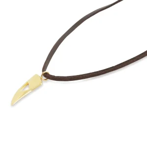 Lucleon Collier En Cuir à Pendentif Doré La Coupure 10