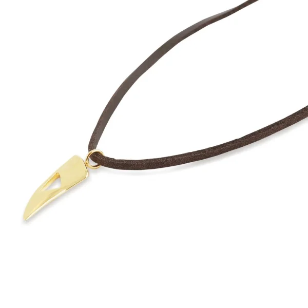 Lucleon Collier En Cuir à Pendentif Doré La Coupure 3
