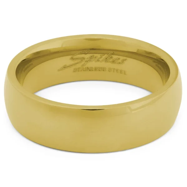 Fort Tempus Anneau En Acier Doré 6 Mm 3
