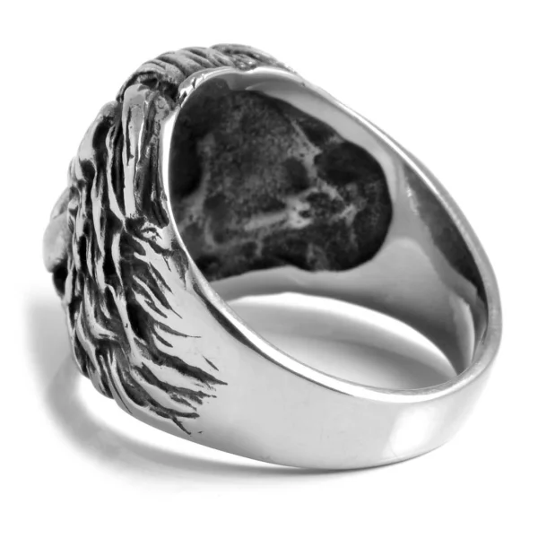 Fort Tempus Bague Chevalière En Acier Détail Lion 4