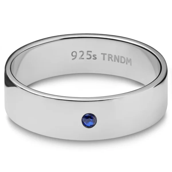Sidegren Anneau Adrian En Argent Sterling 925 Avec Zircone Bleue 4