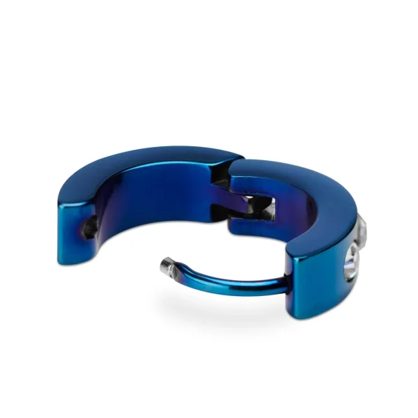 Fort Tempus Boucle D’oreille En Métal Bleu à Cristaux 3