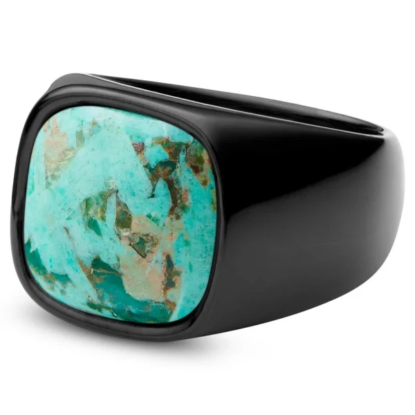 Lucleon Chevalière Noire Gravel Len à Pierre De Chrysocolle 1