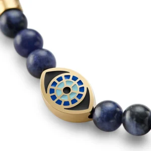 Waykins Evil Eye | Bracelet En Perles De Sodalite Avec Pendentifs Dorés – 6 Mm 10