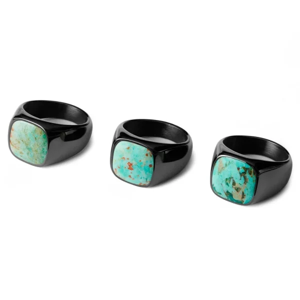 Lucleon Chevalière Noire Gravel Len à Pierre De Chrysocolle 3