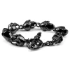 Fort Tempus Bracelet à Crânes Gothiques En Acier Noir 20