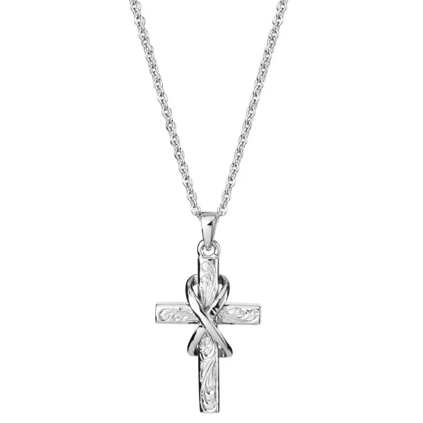 Lucleon Collier Argenté à Pendentif En Croix Et Symbole De L’infini 1