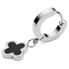Fort Tempus Boucle D’oreille Avec Croix Arrondie Argentée Et Noire 17