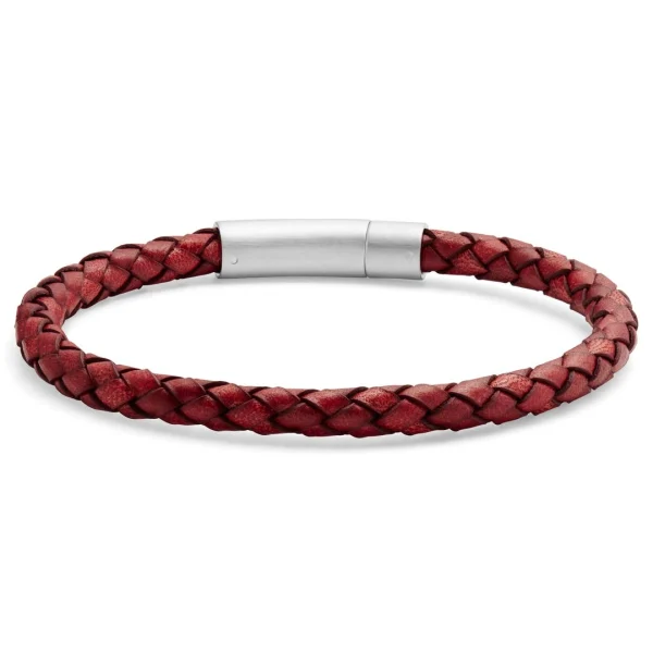 Lucleon Bracelet Bolo En Cuir Rouge 3