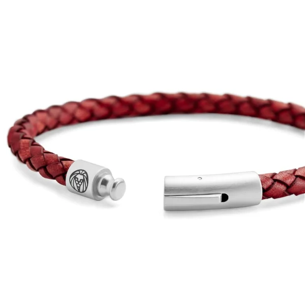 Lucleon Bracelet Bolo En Cuir Rouge 4