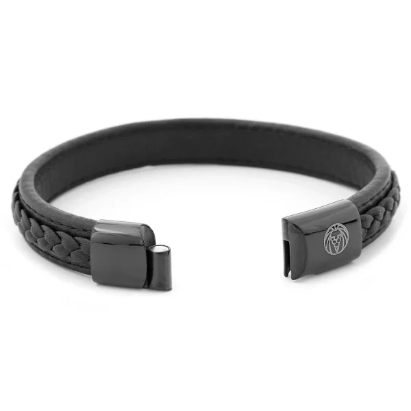 Lucleon Bracelet En Cuir Noir Rétro 3