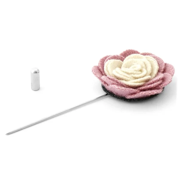 Warren Asher Broche Pour Homme Crème Et Rose Pale 3