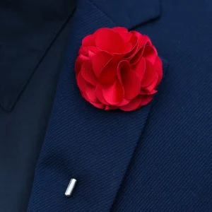 Warren Asher Luxueuse Broche Pour Homme à Fleur Rouge Intense 10