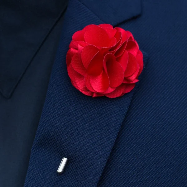 Warren Asher Luxueuse Broche Pour Homme à Fleur Rouge Intense 4
