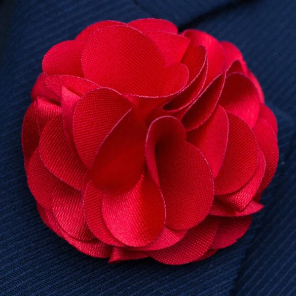 Warren Asher Luxueuse Broche Pour Homme à Fleur Rouge Intense 5