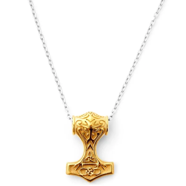 Fort Tempus Collier Marteau De Thor Doré 5