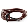 Tailor Toki Bracelet En Cuir Marron à Pendentif L’ancre Noire 13