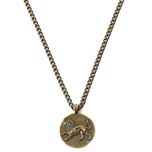 Lucleon Astro | Collier En Acier Inoxydable Doré Avec Signe Astrologique Du Lion 1