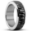 Seizmont Enthumema | Anneau Anti-stress En Acier Inoxydable Argenté Et Zircones Noires – 8 Mm 11