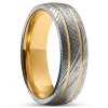 Lucleon Fortis | Bague En Acier Damas Et En Titane Bleu à Double Cannelure – 7 Mm 17