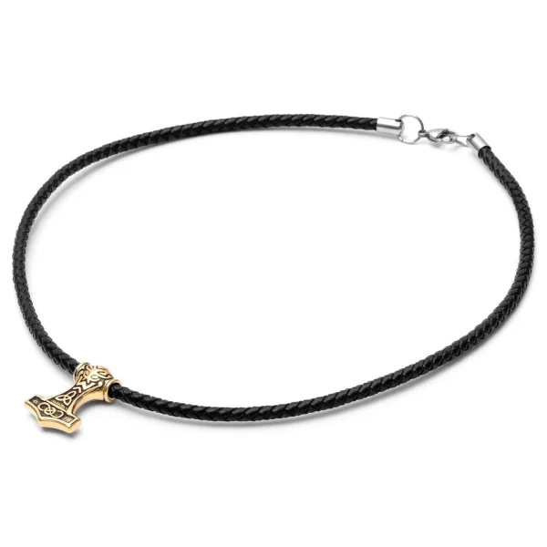 Fort Tempus Collier En Cuir Noir Et Pendentif Triquètre Double Face 4