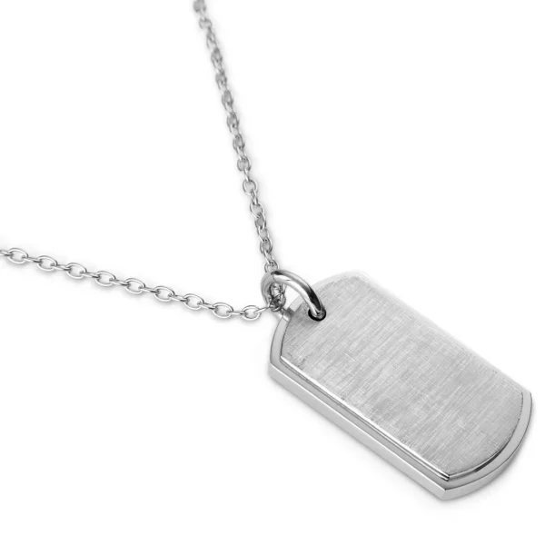 Lucleon Collier à Plaque Militaire Argentée 3