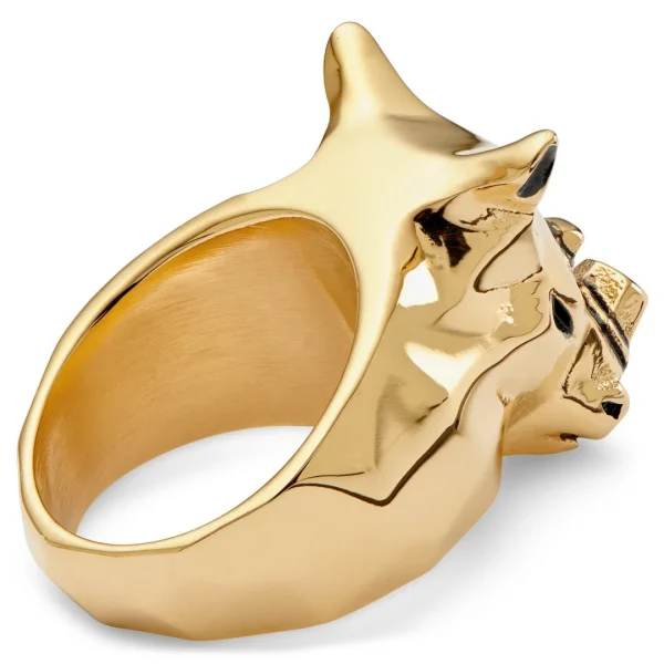 Moody Mason Bague Dorée à Tête De Rhino Mack 4