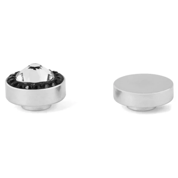 Fort Tempus Boucle D’oreille Magnétique Avec Cristaux Noir Et Transparents – 10 Mm 3