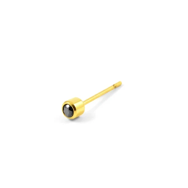 Lucleon Boucle D’oreille Zircone Noir 3 Mm 1
