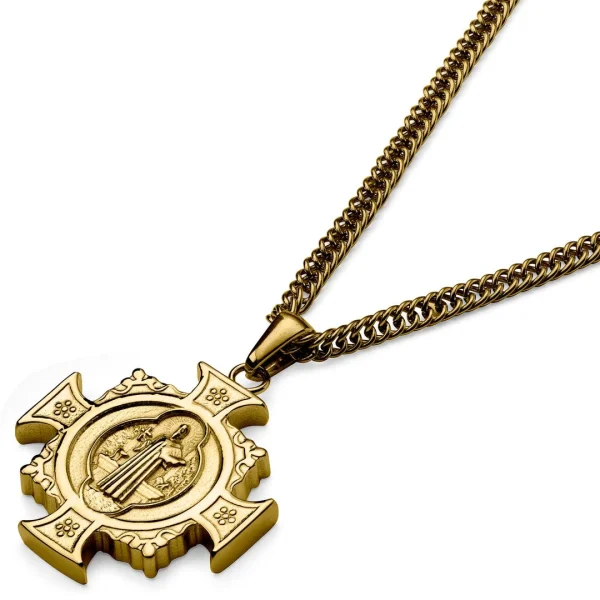 Lucleon Sanctus | Collier Doré à Pendentif Croix De Saint-Benoît 5