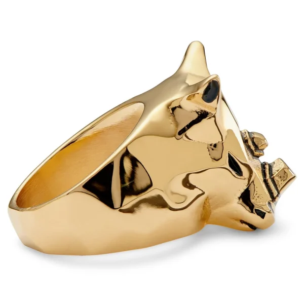 Moody Mason Bague Dorée à Tête De Rhino Mack 5