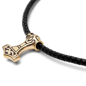 Fort Tempus Collier En Cuir Noir Et Pendentif Triquètre Double Face 8