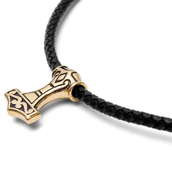 Fort Tempus Collier En Cuir Noir Et Pendentif Triquètre Double Face 3