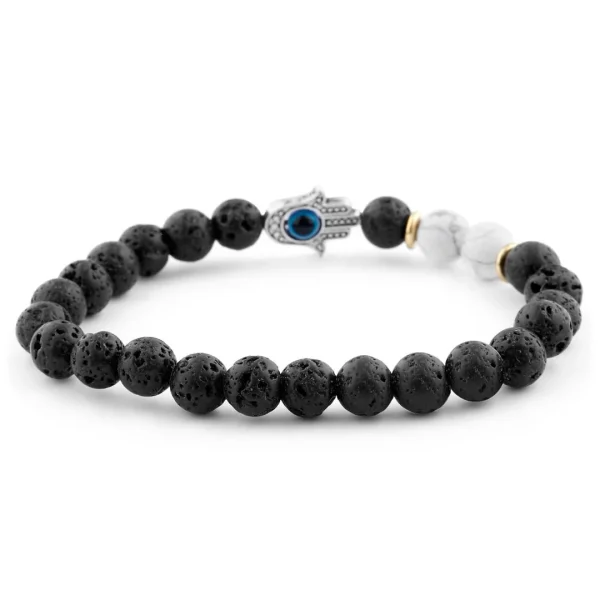 Neshraw Bracelet Pierre De Lave Blanche 3