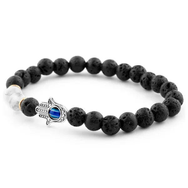Neshraw Bracelet Pierre De Lave Blanche 5