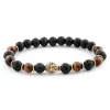 Neshraw Bracelet Tibétain Pierres De Lave Et Oeil De Tigre 22