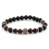 Neshraw Bracelet Royal En Pierres De Lave – Noir, Marron Et Doré 22