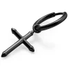 Lucleon Boucle D’oreille Vasilios Noire Avec Pendentif En Croix Pointue 8