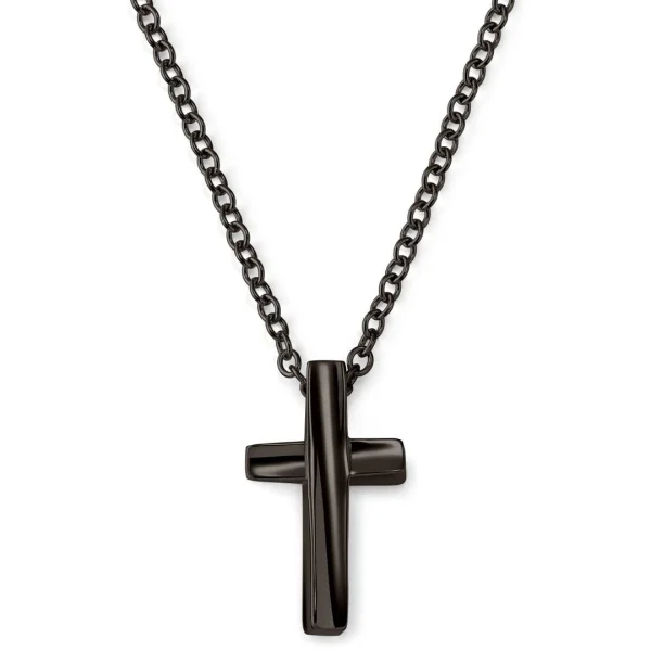 Lucleon Collier à Croix Incurvée – Couleur Bronze Gunmetal 1